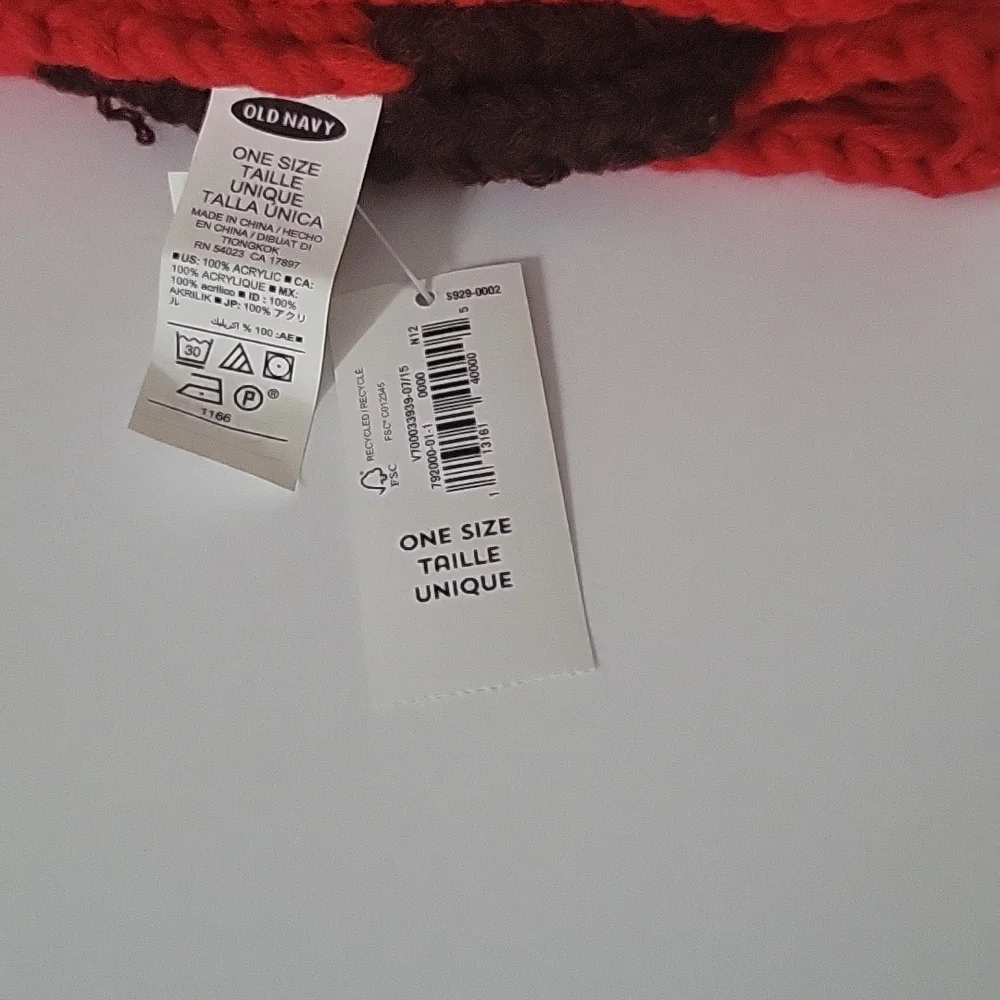 Old Navy Scarf Adult Unisex Red Black
